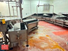 Comat S/S Brine Tank with (2) 90° Turns, Exit Elevator Conveyor: 90’ x 64”, Associated Piping and