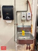 S/S Hard Sink with Knee Controls, Hand Soap, Sanitizer and Paper Towel Dispensers