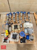 Assorted Motors, up to 2 HP, Poly Diaphragm Pumps, Bardiani and Other Air Valves - Rigging Fee: $150