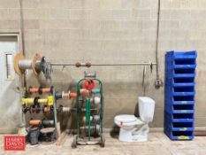 Assorted Wiring Portable Wiring Rack, Toilet and Plastic Hardware Bins - Rigging Fee: $225