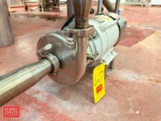 Tri-Clover Centrifugal Pump with Reliance 5 HP 3,485 RPM Motor: Mounted on Base - Rigging Fee: $150