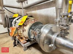 Tri-Clover Centrifugal Pump, Model: C218MP25T-5, S/N: W9543 with U.S. Electrical 15 HP 3,540 RPM Mot