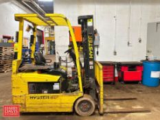 Hyster Electric Forklift Truck, Model: J4OZT, S/N: J160N03382E, 1,900 LB Capacity, 78