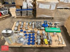 Assorted S/S Valves, Clamps and Temperature Gauges - Rigging Fee: $300
