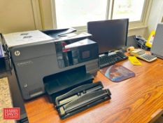 HP Officejet Pro All-In-One Printer, Model: 8610 Acer Monitor, Keyboard, Calculator, (2) 3-Hole