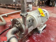 Tri-Clover Centrifugal Pump, Model: CL2265MFG-254/256TC, S/N: 406552-01 with Leeson 15 HP 3,550 RPM