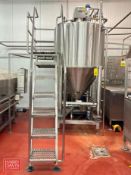 Comat S/S Framed Mounted 300 Gallon S/S Dome-Top, Cone-Bottom Tank, Model: STVC015, S/N: 000900 with