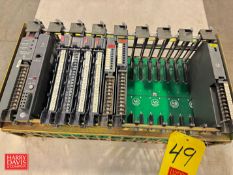 Allen-Bradley 16-Shot I/O Chassis, Model: 1771-A4B with (9) I/O Modules, Power Supply and Remote I/O