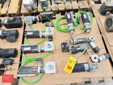 Assorted Schneider and Leeson Gear Reducing Servo Drive Motors