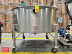 DCI 300 Gallon Portable S/S Tank, S/N: 85-F-321-66 with Vertical Agitation and Dual Hinged Lids