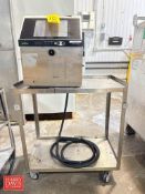 Hitachi Ink Jet Printer, Model: RX2-SD160W, S/N: RZS11231604 with S/S Cart (Location: Export, PA)