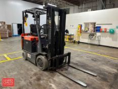 Toyota 4,400 LB Capacity Electric Fork Truck, Model: 7FBCU25, S/N: 64401 with Side-Shift, 3-Stage