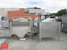(5) Assorted S/S Rinse Tanks with Plastic Belt Conveyor/Elevators, Including: Tank with Incline