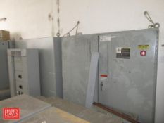 (8) Assorted Empty MCC Cabinets and Siemens P4E60ML800ABS Power Panel with (2) Circuit Breakers