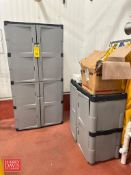 (2) Poly Cabinets with Cleaning Supplies, PPE Kits, Gaskets, Water Test Kit, Rexnord Tiger Chain and