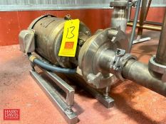 Fristam Centrifugal Pump, Model: FPX3522-140, S/N: FPX35220204255 with Sterling 7.5 HP 3,500 RPM Mot