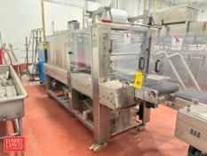 Delkor Tray Bundler with Shrink Tunnel, Model: A-112-SS-24, S/N: A-4217 with Allen-Bradley SLC 500