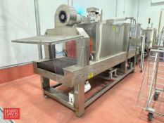 Delkor Tray Bundler with Shrink Tunnel, Model: A-112-SS-24 with Allen-Bradley SLC 500 PLC, IP2O 1 HP