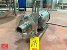 Fristam Centrifugal Pump, Model: FPX3522-140, S/N: FPX35220204253 with Baldor S/S Clad 10 HP 3,450