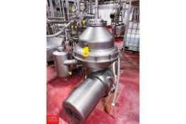 Alfa Laval 1,800 RPM S/S CIP Separator, Type: HMRPX-214TCV-74-60, S/N: 4015926