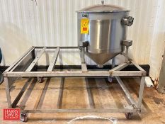 40 Gallon Cone-Bottom S/S Tank with Lid: Mounted on S/S Cart: : 55” x 40