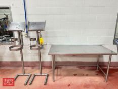 S/S Tables: 8’ x 2’ and 5’ x 30