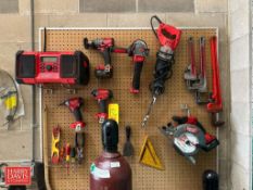 Assorted Milwaukee Power Tools, Including: Stereo, Drill, Angle Grinder, Sawzall, Circular Saw