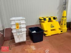 Poly Totes, S/S Stand and Fall Protection Signage - Rigging Fee: $50