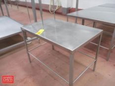 S/S Table: 4’ x 30” x 34” Height - Rigging Fee: $50