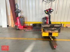 (2) Raymond Electric Pallet Jacks 4,500 LB Capacity, 24 V, Model: 102T-F45L (Parts Machines) and