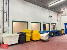 Assorted Poly Support Equipment, Including: Portable Totes, Hand Carts, Receptacle Bins and Cans