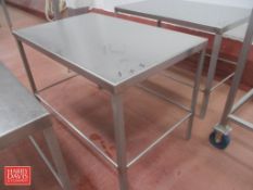 S/S Table: 4’ x 30” x 34” Height - Rigging Fee: $50