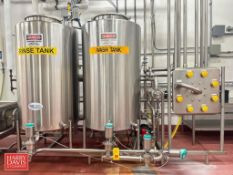 Koss S/S Skid Mounted 2-Tank CIP System with (2) 250 Gallon S/S Tanks, Centrifugal Pump, Associated