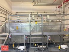 Cherry-Burrell 600 Gallon x 3-Compartment S/S Flavor Tank, S/N: E-284-94 with (3) Vertical Agitators