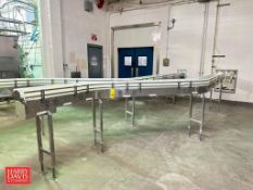 S/S Framed Conveyor: 27' x 7.5 with (2) Turns, Drive and Lenze AC Tech 1 HP Variable-Frequency Drive