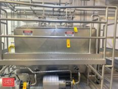 600 Gallon x 2-Compartment S/S Flavor Tank with (2) Vertical Agitators and (2) CIP Spray Balls -