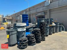Assorted Trash Receptacles with Caddies - Rigging Fee: $100