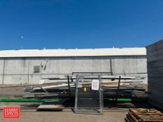 Assorted S/S and PVC Piping, (2) Chain Link Gates: 6’ x 4’ and Pipe Rack - Rigging Fee: $250