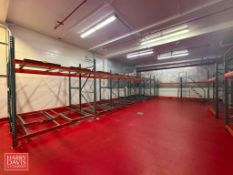 Sections: Pallet Racking: (5) 2-Pallet Deep Push Back, (4) 9’ x 8’, (6) 8’ x 8’ and 9’ x 4’ -