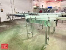 S/S Framed Conveyor: 27' x 7.5 with (2) Turns, Drive and Lenze AC Tech 1 HP Variable-Frequency Drive