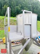 Walker 550 Gallon Single Shell Cone-Bottom Tank with S/S Platform, S/N: F-96418 - Rigging Fee: $500