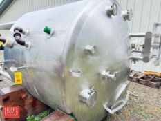 Feldmeier 1,000 Gallon S/S Dome-Top, Cone-Bottom Processor, S/N: E-679-01 - Rigging Fee: $500