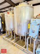 S/S Skid Mounted 300 and 150 Gallon Dome-Top 2-Tank CIP System with Flowverter and G & H 10 HP Pump