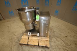 Groen 20 Gallon Jacketed S/S Tilt Kettle, Model DH-20, SN 124923, 115V, Propane Gas, Max W.P. 50 psi