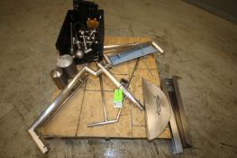 Pallet of Assorted S/S Tank Parts Including Agitator Shafts, Vents, Lid Parts & Spray Balls (INV#