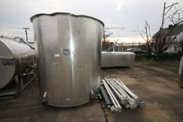 Viatec 1,600 Gallon S/S Vertical Tank, Model OVS, SN 54413-2, Open To, 1.5