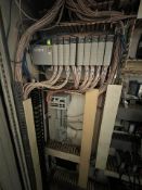 (5) ALLEN BRADLEY CONTROLLER RACKS, CONTROLNET COAX CONTROLLERS, (1) ALLEN BRADLEY FLEX I/O