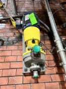 BLACKMER CENTRIFUGAL PUMP, MODEL FRS, S/N 6516GS, 1X1.5-8 SIZE, 3550 RPM, MARATHON MOTOR