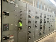 CUTLER-HAMMER APPROX. 44 BUCKET MCC, ADVANTAGE SERIES 2100, 600A 65, 480 V, 3 PHASE, (8) ALLEN