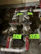 (4) 3 IN. BALL VALVES AND (2) EATON SIMPLEX 3 IN. INLINE STRAINERS (SUBJECT TO BULK BID IN LOT 447)
